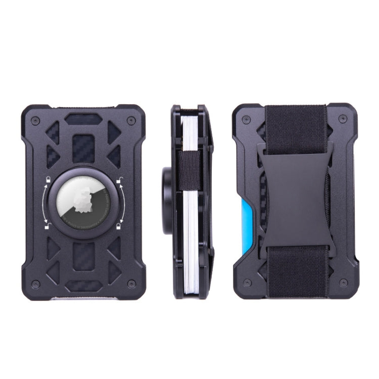 For AirTag Tracker Card Holder Metal Anti-Theft RFID Wallet(B Model Black)