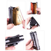 For AirTag Tracker Card Holder Metal Anti-Theft RFID Wallet(B Model Black)