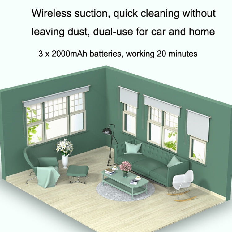 P02 Vehicles / Household High Power Large Suction Portable Wireless Handheld Vacuum Cleaner(Star Black)