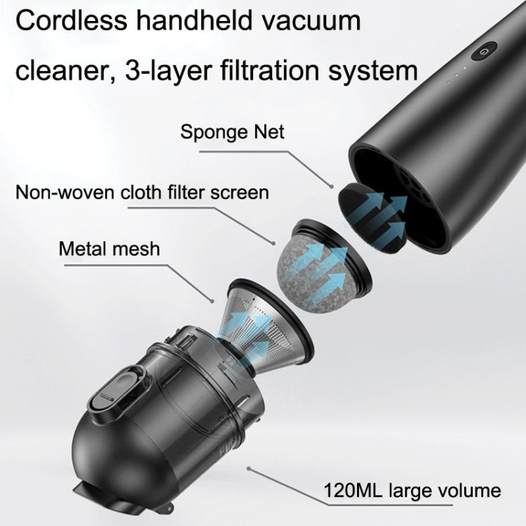 P06 12V High Power Portable Wireless Vehicles / Household Vacuum Cleaner(Black)