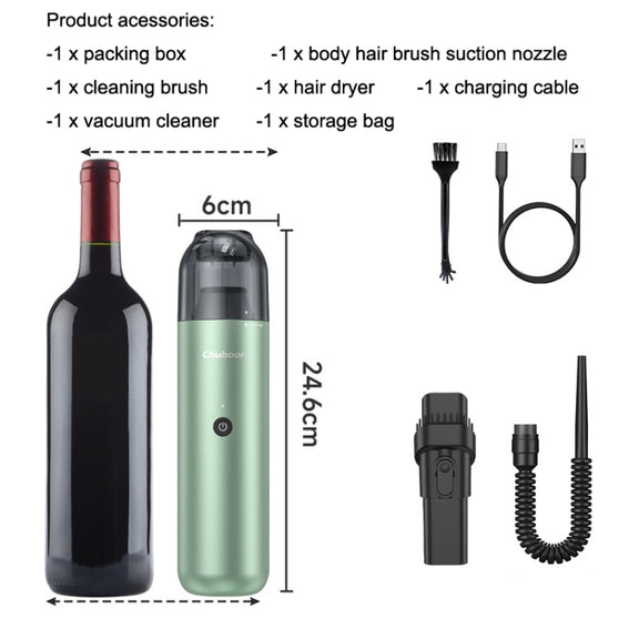 Pinjia P07 Wireless Mini Fashion Vehicle Vacuum Cleaner(Green Grapefruit Green)