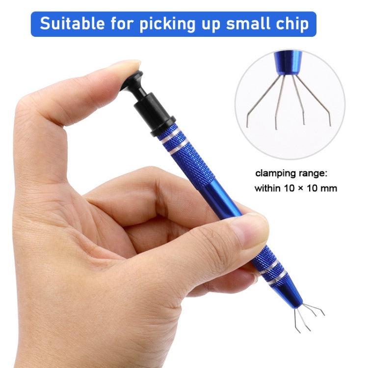 2pcs IC Chip Picker Electronic Component Parts Picker Capacitor IC Grabber Clips(Black)