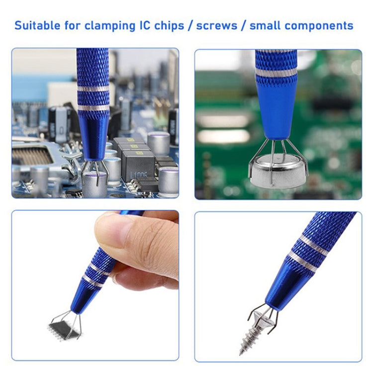 2pcs IC Chip Picker Electronic Component Parts Picker Capacitor IC Grabber Clips(Red)