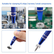2pcs IC Chip Picker Electronic Component Parts Picker Capacitor IC Grabber Clips(Red)