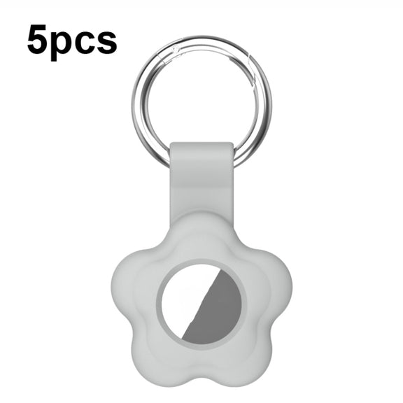 For AirTag 5pcs AT03 Tracker Case Positioning Anti-loss Device Storage Keychain Cover(Grey)