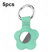 For AirTag 5pcs AT03 Tracker Case Positioning Anti-loss Device Storage Keychain Cover(Mint Green)