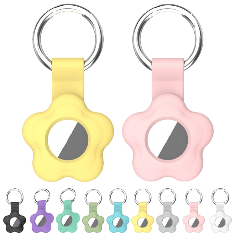 For AirTag 5pcs AT03 Tracker Case Positioning Anti-loss Device Storage Keychain Cover(Black)
