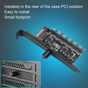 PIC Bit Case Cooling Fan Control Switch PWM 6 Way Computer Fan Speed Controller(SATA)