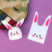 1bag Cartoon Rabbit Ears Gift Packaging Bags Candy Baking Snowflake Cookies Bags, Size: 13x23cm(Pink Black Mouth)