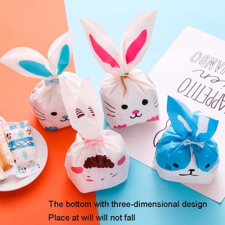 1bag Cartoon Rabbit Ears Gift Packaging Bags Candy Baking Snowflake Cookies Bags, Size: 13x23cm(Blue Cat)