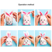 1bag Cartoon Rabbit Ears Gift Packaging Bags Candy Baking Snowflake Cookies Bags, Size: 13x23cm(Blue Cat)