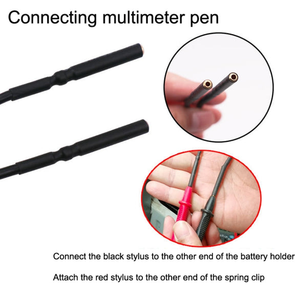 Pure Copper Battery Holder Car Leakage Detection Tool Measuring Leakage(Black)