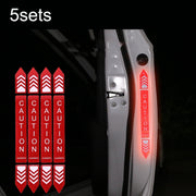 5sets Car Opening Door Anti-Collision Safety Warning Reflector(Diamond Red)