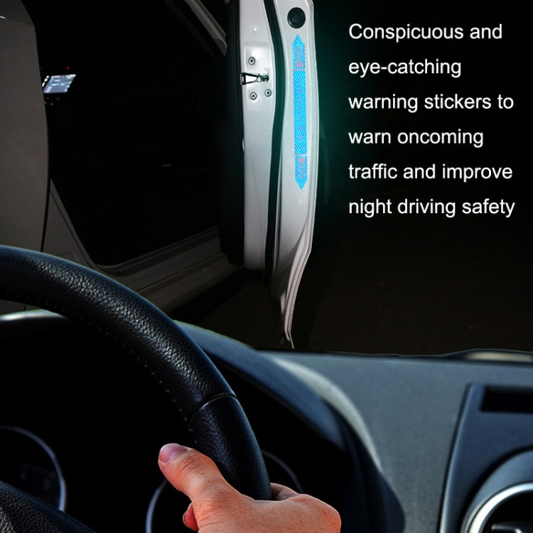 5sets Car Opening Door Anti-Collision Safety Warning Reflector(Diamond Blue)
