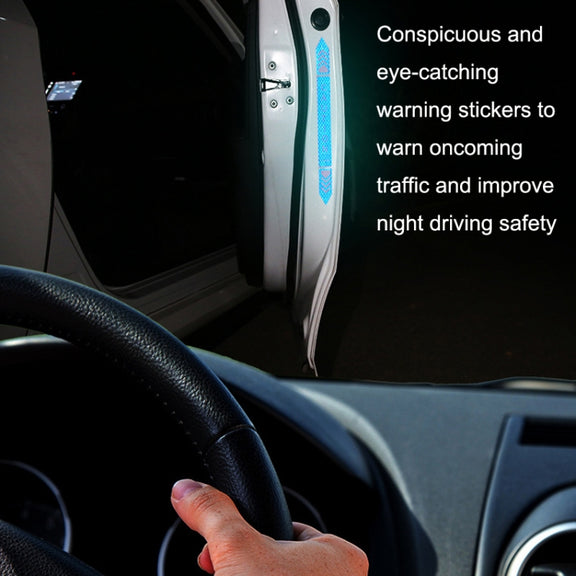 5sets Car Opening Door Anti-Collision Safety Warning Reflector(Diamond Yellow)
