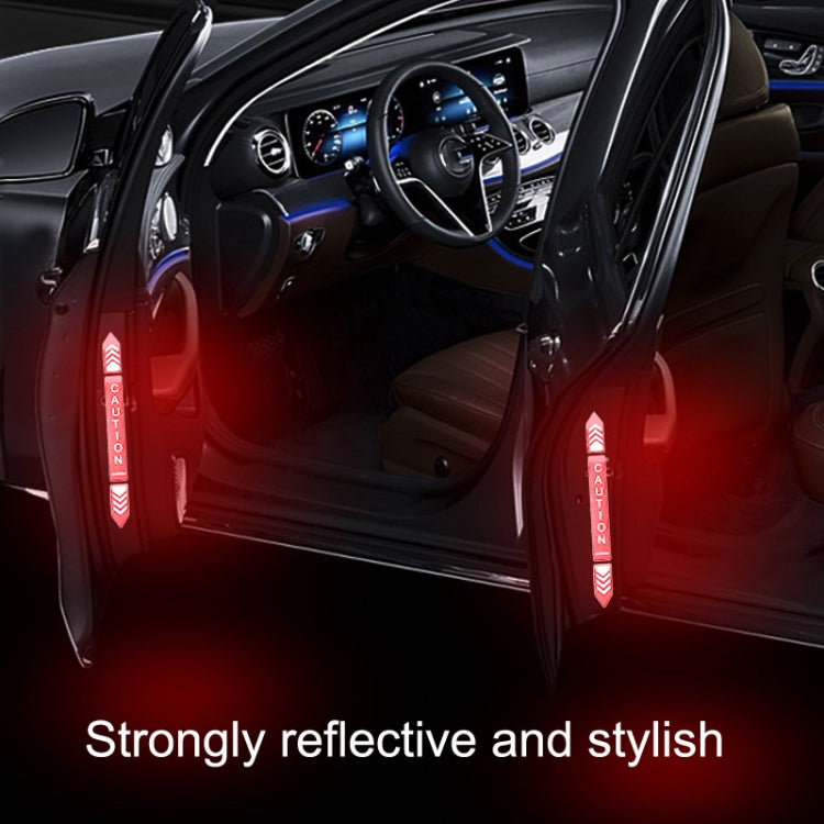 5sets Car Opening Door Anti-Collision Safety Warning Reflector(Diamond Yellow)