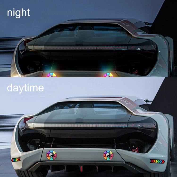 5pcs /Set Car Door Anti-Collision Scrape And Rearview Mirror Colorful Safety Warning Reflective Sticker, Style: Glue Model Tail Box