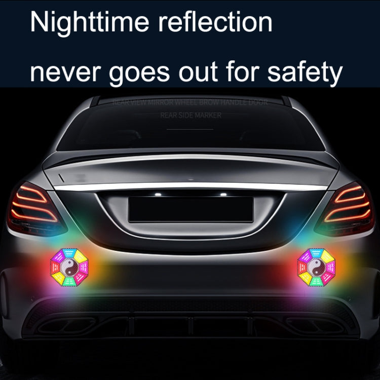 5pcs /Set Car Door Anti-Collision Scrape And Rearview Mirror Colorful Safety Warning Reflective Sticker, Style: Glue Model Tail Box