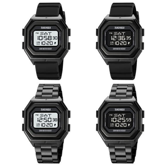 SKMEI 1875 Men Outdoor Electronic Watch Timing Multi-Functional Watch, Style: Silicone Band White Machine