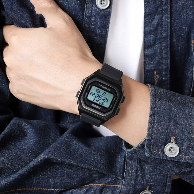 SKMEI 1875 Men Outdoor Electronic Watch Timing Multi-Functional Watch, Style: Silicone Band White Machine