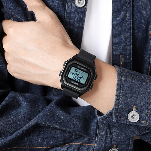 SKMEI 1875 Men Outdoor Electronic Watch Timing Multi-Functional Watch, Style: Silicone Band White Machine
