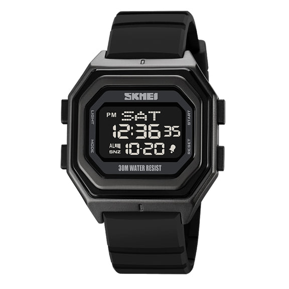 SKMEI 1875 Men Outdoor Electronic Watch Timing Multi-Functional Watch, Style: Silicone Band Black Machine