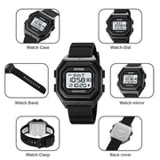 SKMEI 1875 Men Outdoor Electronic Watch Timing Multi-Functional Watch, Style: Silicone Band Black Machine