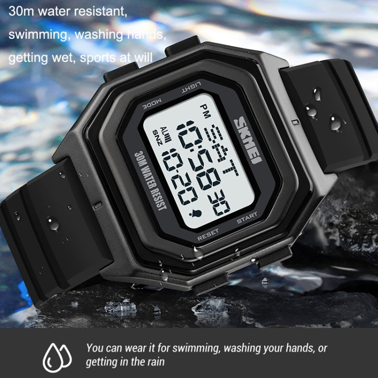 SKMEI 1875 Men Outdoor Electronic Watch Timing Multi-Functional Watch, Style: Silicone Band Black Machine
