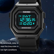 SKMEI 1875 Men Outdoor Electronic Watch Timing Multi-Functional Watch, Style: Steel Band White Machine