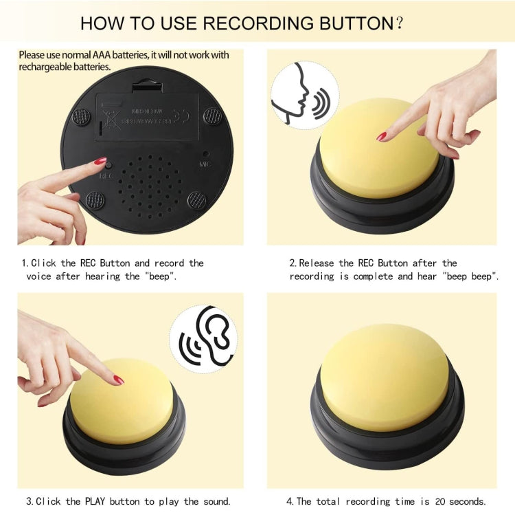 Pet Communication Button Dog Vocal Box Recording Vocalizer, Style: Recording Model(Red)