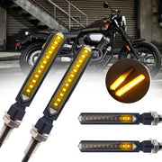 MK-229 4pcs Motorcycle 12LED Flowing Water Turning Light(Yellow)