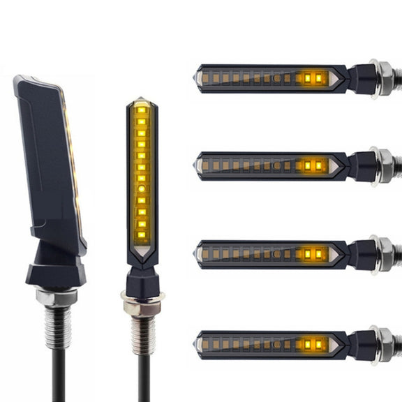 MK-229 4pcs Motorcycle 12LED Flowing Water Turning Light(Yellow)