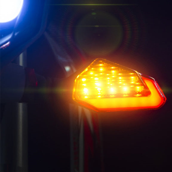 MK-236 4pcs 22LED Motorcycle V Line Two Color Turning Light Signal Angle Light(Yellow White)