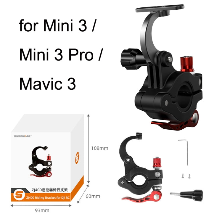 For DJI Mini 3 Pro / RC1 Sunnylife MM3-ZJ400 Remote Control Shooting Camera Bicycle Clip(Black)