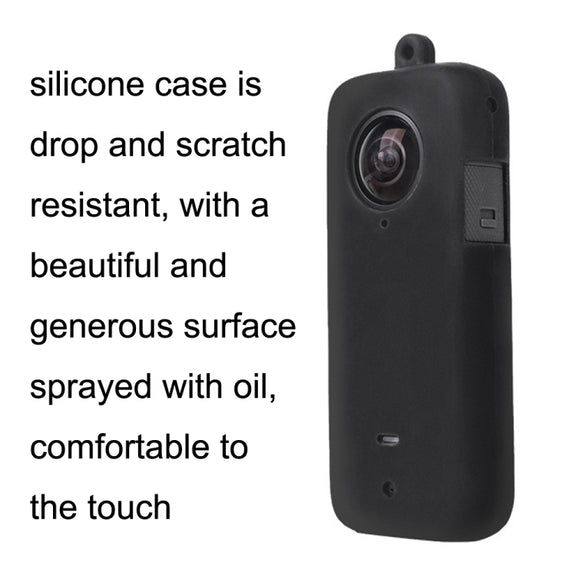 For Insta360 One X2 Sunnylife ST-Q9420 Silicone Protective Case Black Lens Screen Case