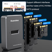 Blueendless SD03 M.2 SATA/NVME Dual Protocol Solid-State Hard Disk Base(Gray)