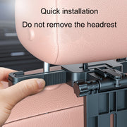 Car Seat Back Multifunctional Adjustable Travel Cup Table Computer Holder(A08 Black+Non-slip Pad)