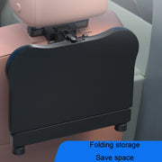 Car Seat Back Multifunctional Adjustable Travel Cup Table Computer Holder(A08 Black+Non-slip Pad)