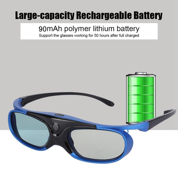 JX30-T Active Shutter 3D Glasses Support 96HZ-144HZ for DLP-LINK Projection X5/Z6/H2(Black)