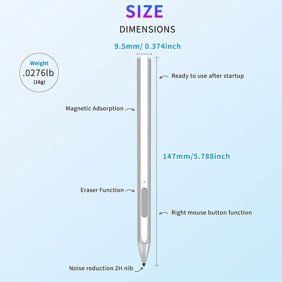 For Microsoft Surface Pro7/6/5/4 PROX Go Book Touch Pen(Silver)