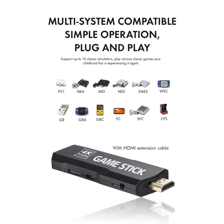 GD10 2.4G Wireless 4K HD TV Game Console PSP Game Box 32G Built-in 15,000 Games