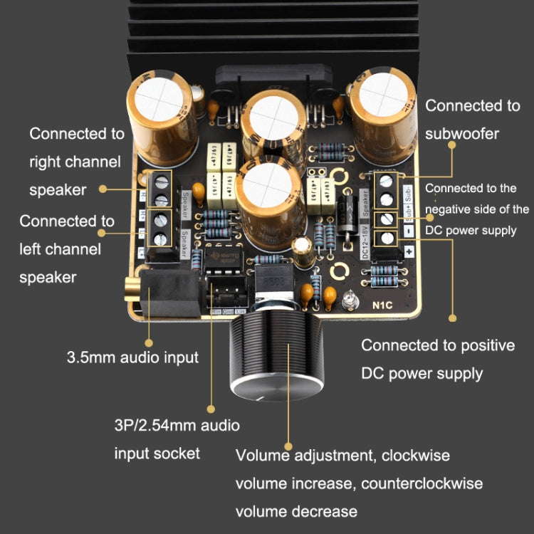 TDA7850 Amplifier Board 2.1 Channel 2x80W Car AB Type Amplifier Module DIY High Power 120W Bass