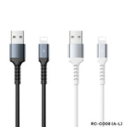 REMAX RC-C008  USB To 8 Pin 2.4A TPE Soft Anti-breakage Data Cable,Length 1m(White)