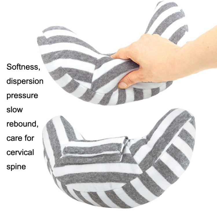 2pcs Children Neck Headrest Comfortable Shoulder Cover Car Neck Guard Pillow(Brown Stripe)