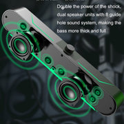 A39 LED Luminous HIFI Stereo Computer Speakers Long Gaming Wired Audio(Black)
