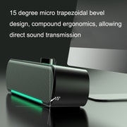 A39 LED Luminous HIFI Stereo Computer Speakers Long Gaming Wired Audio(Black)