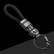 Braided Leather Rope Brave Troops Keychain With LED Light Metal Pendant(Black+Black Rope) - Key Rings by PMC Jewellery | Online Shopping South Africa | PMC Jewellery | Buy Now Pay Later Mobicred