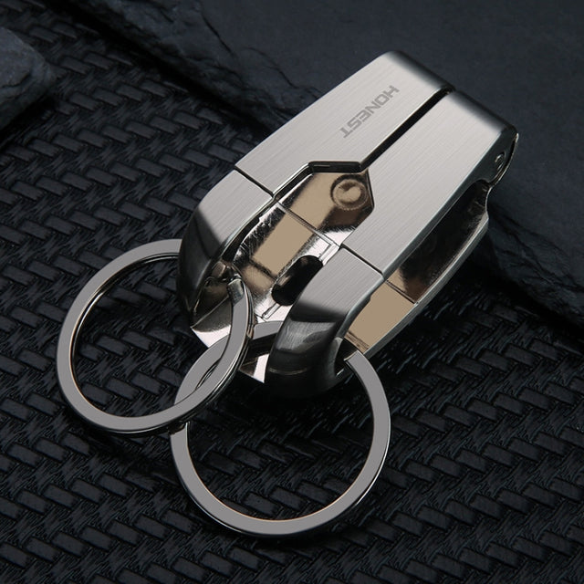 HONEST Metal Spring Clip Keychain Car Key Holder Waist Hanging Buckle(White)