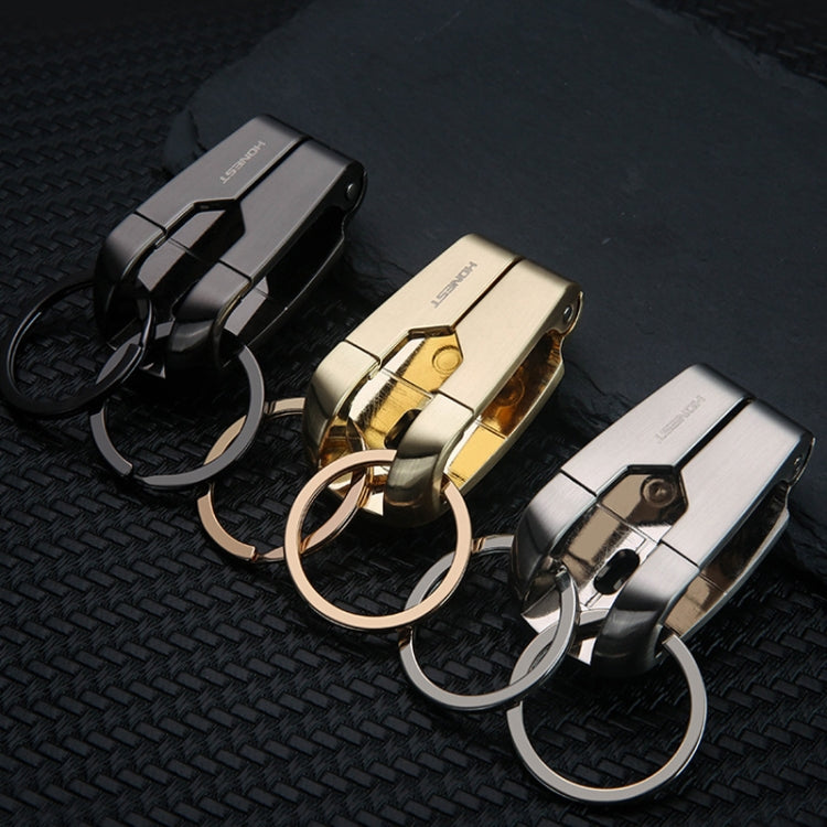 HONEST Metal Spring Clip Keychain Car Key Holder Waist Hanging Buckle(White)