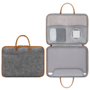 Baona Leather Fully Open Portable Water-resistant Computer Bag, Size: 13/13.3 inches(Gray Brown)